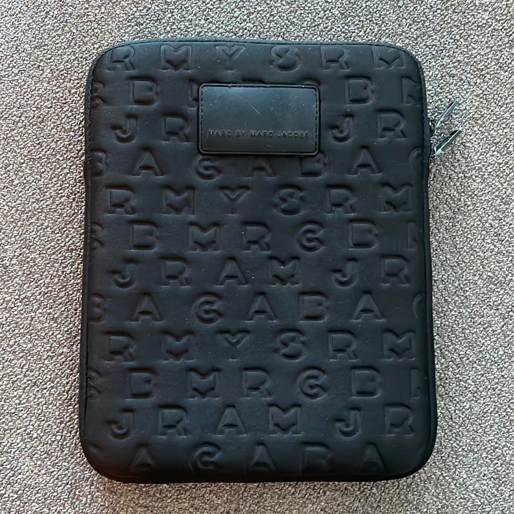 Marc by Marc Jacobs Black Neoprene Tablet Zippered Case Size 8 1/2 by 11